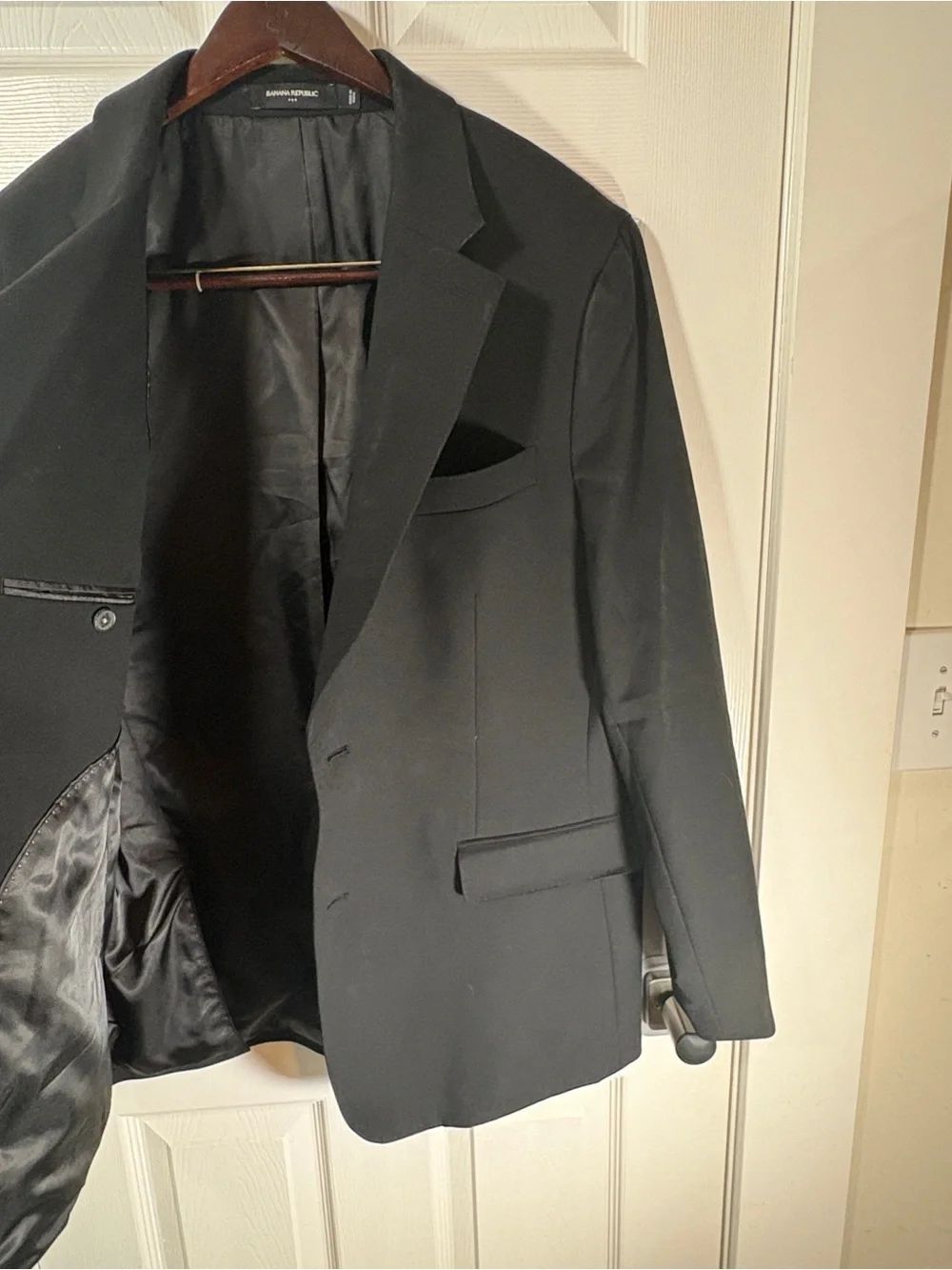 Banana Republic Black 2-Button Classic Suit Jacket Blazer 46R 108